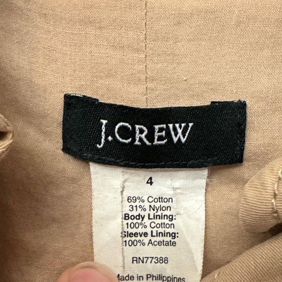 J. Crew Classic Tan Double-Breasted Trench Coat - Picture 2 of 7